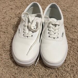 Vans White Canvas Sneakers Classic Low-Top